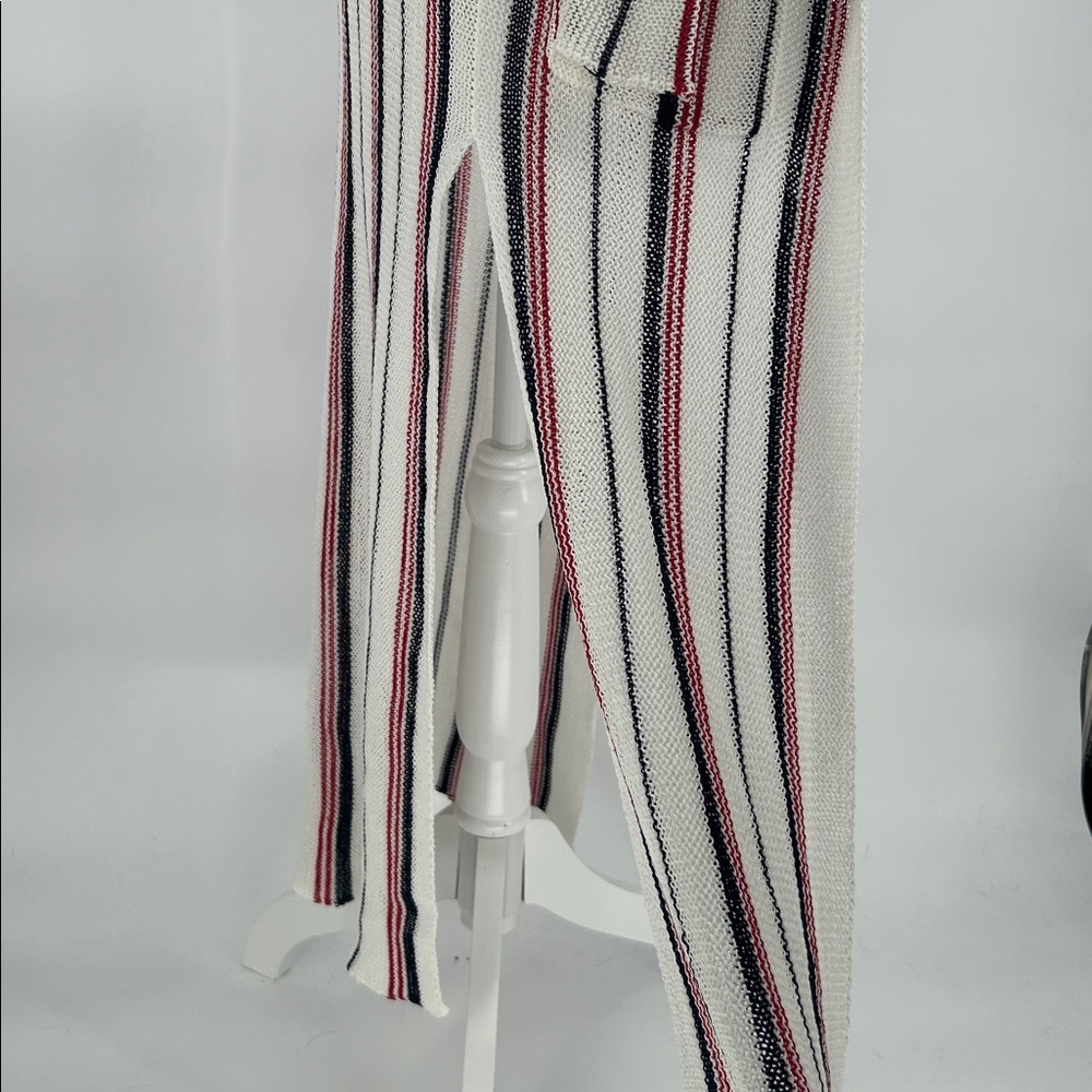Lost + Wander Striped Knit Duster Cardigan Cream Red Blue XS S Women Boho - Picture 7 of 10